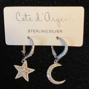 Star moon earrings